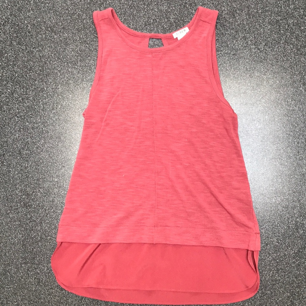 J Crew Pink Bottom Layered Tank Top
